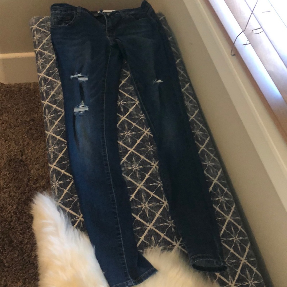 Denim ripped jeans